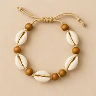 Shell Bracelet with Wooden Beads